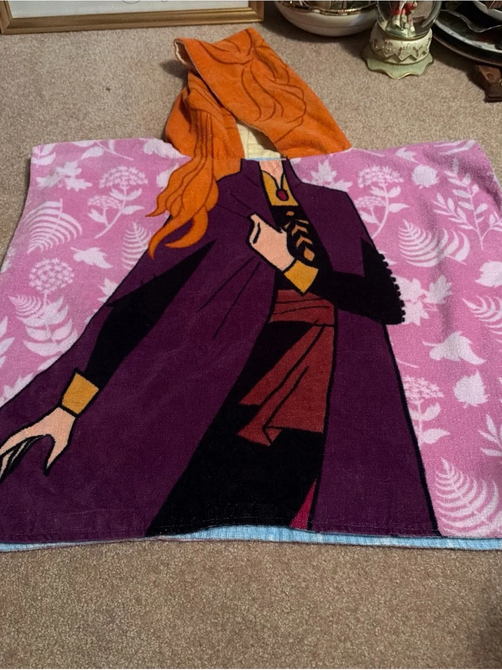This Disney Frozen Reversible Elsa & Anna hooded poncho towel